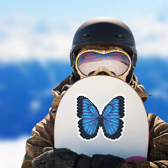 Pixel Art Blue Butterfly Sticker