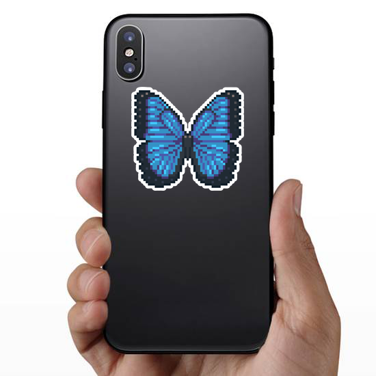 Pixel Art Blue Butterfly Sticker