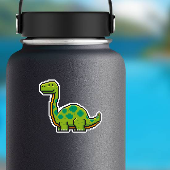 Pixel Art Cartoon Dinosaur Sticker