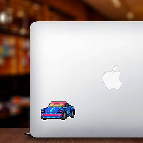 Pixel Art Convertible Car Sticker