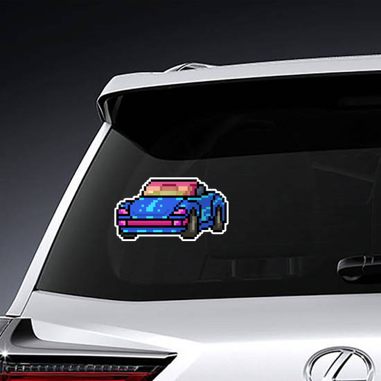 Pixel Art Convertible Car Sticker