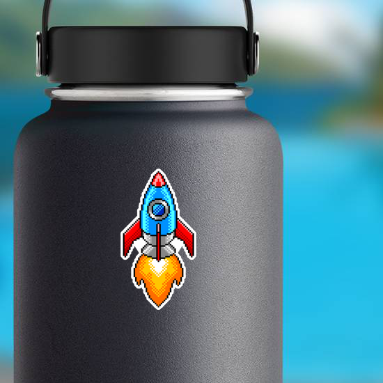 Pixel Art Detailed Rocket Sticker