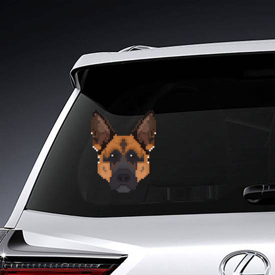Pixel Art German Shepherd Head Sticker