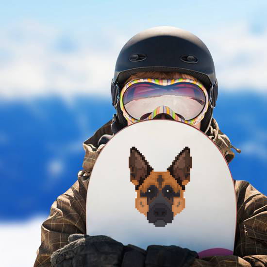 Pixel Art German Shepherd Head Sticker