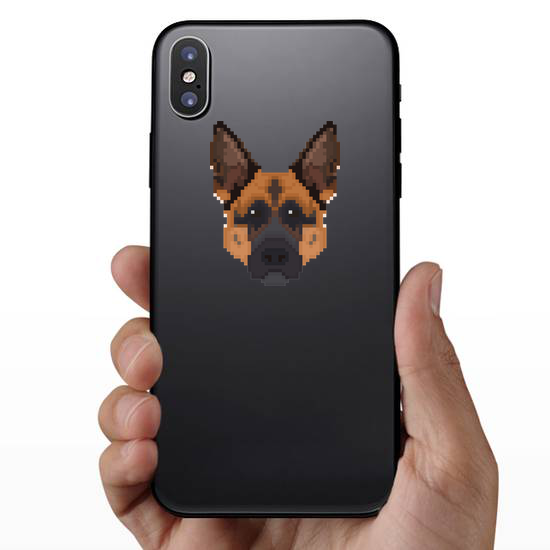 Pixel Art German Shepherd Head Sticker
