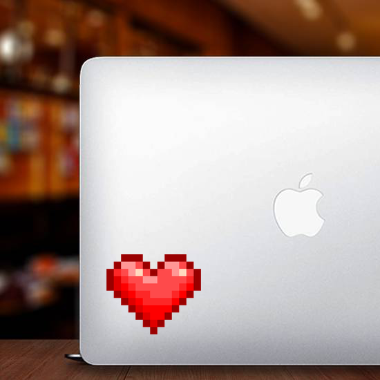 Pixel Art Glossy Heart Sticker
