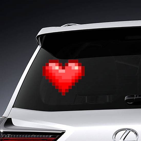 Pixel Art Glossy Heart Sticker