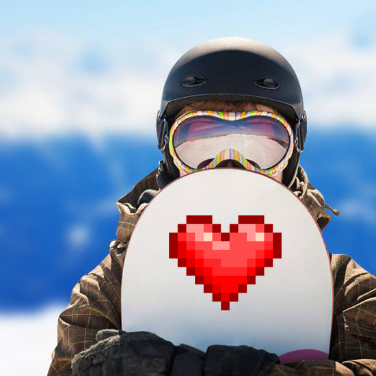 Pixel Art Glossy Heart Sticker