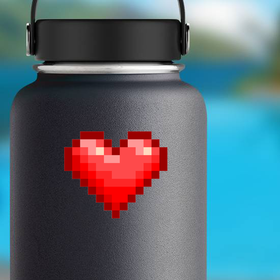 Pixel Art Glossy Heart Sticker