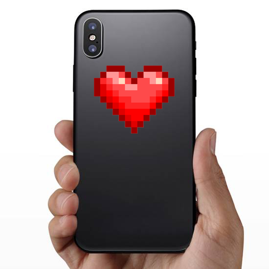 Pixel Art Glossy Heart Sticker