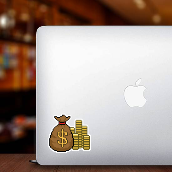 Pixel Art Gold Money Sticker