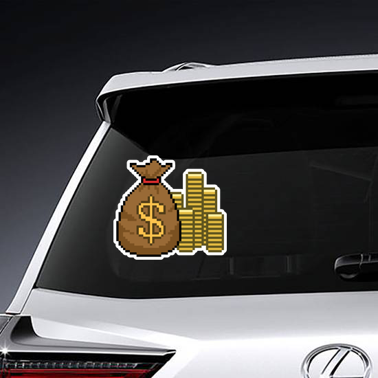 Pixel Art Gold Money Sticker