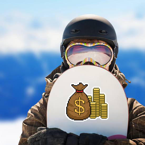Pixel Art Gold Money Sticker