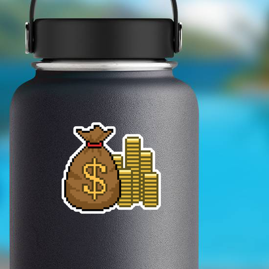 Pixel Art Gold Money Sticker