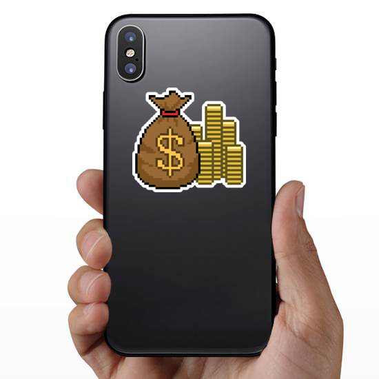 Pixel Art Gold Money Sticker