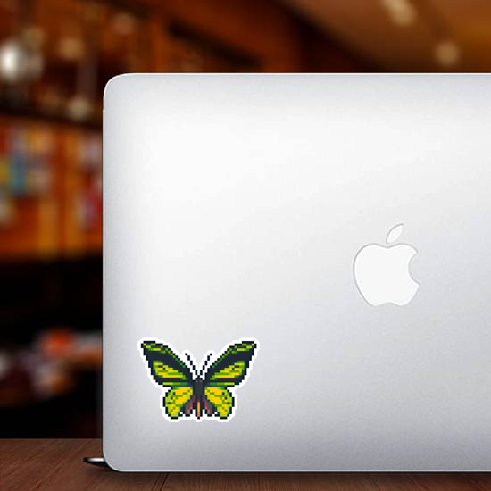 Pixel Art Green Butterfly Sticker