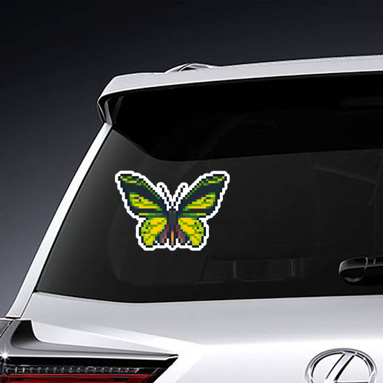 Pixel Art Green Butterfly Sticker