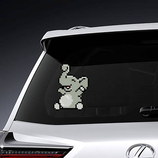 Pixel Art Happy Elephant Sticker