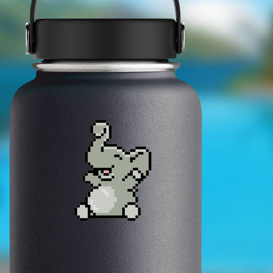 Pixel Art Happy Elephant Sticker