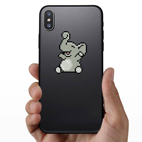 Pixel Art Happy Elephant Sticker