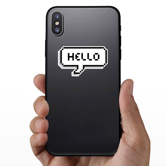 Pixel Art Hello Text Bubble Sticker
