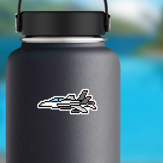 Pixel Art Jet Plane Sticker