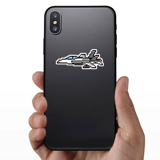 Pixel Art Jet Plane Sticker