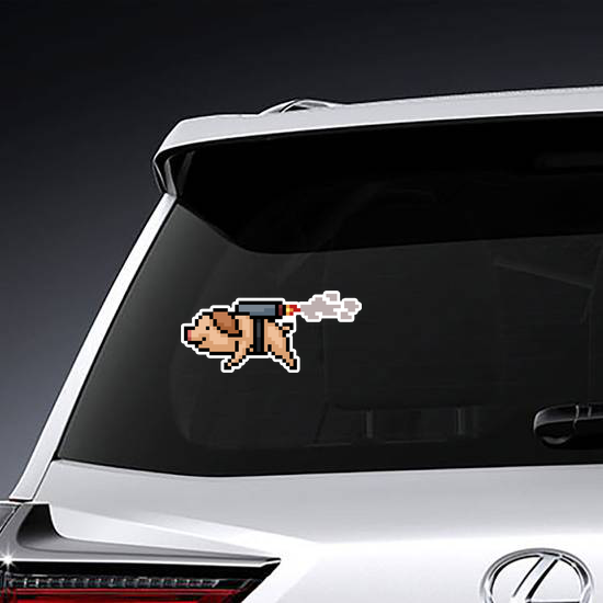 Pixel Art Jetpack Pig Sticker