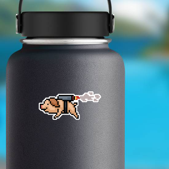 Pixel Art Jetpack Pig Sticker