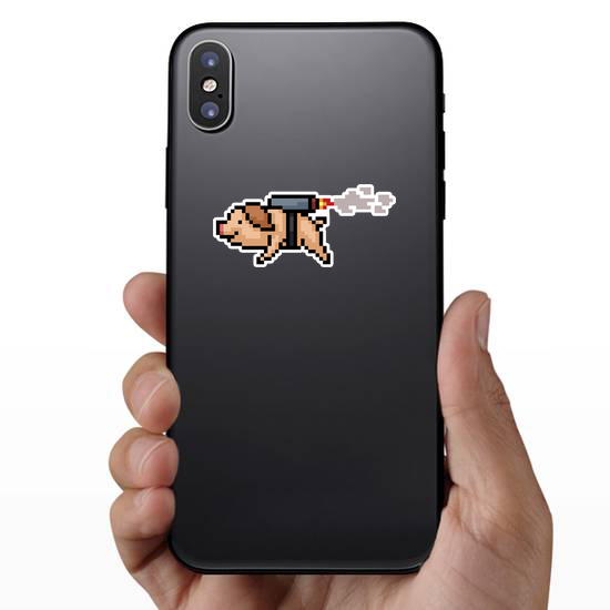 Pixel Art Jetpack Pig Sticker