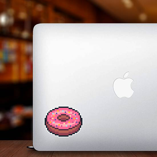 Pixel Art Pink Donut Sticker