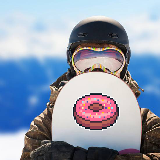 Pixel Art Pink Donut Sticker