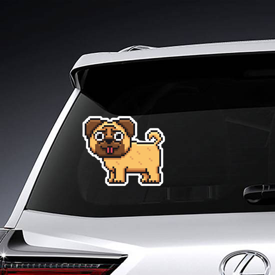 Pixel Art Pug Dog Sticker