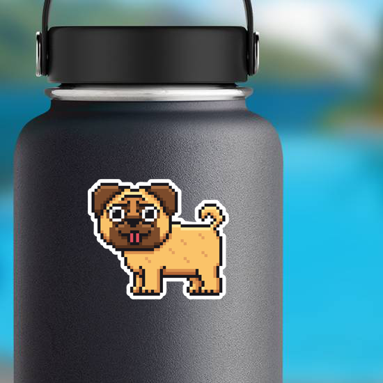 Pixel Art Pug Dog Sticker