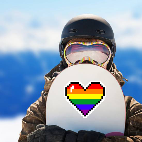 Pixel Art Rainbow Heart Sticker