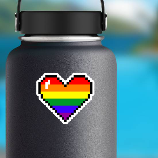 Pixel Art Rainbow Heart Sticker