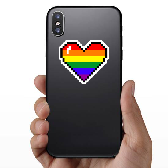Pixel Art Rainbow Heart Sticker