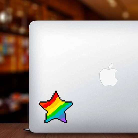 Pixel Art Rainbow Star Sticker