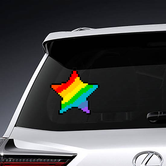 Pixel Art Rainbow Star Sticker
