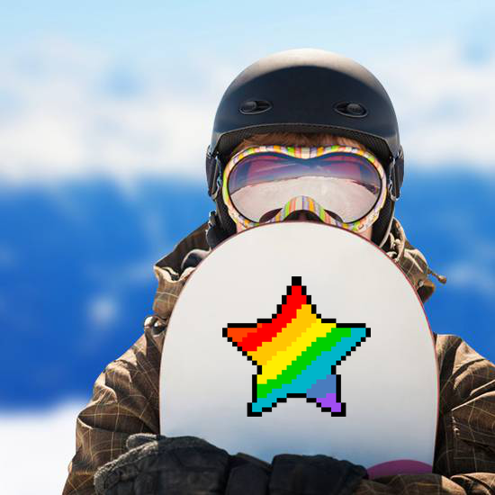 Pixel Art Rainbow Star Sticker