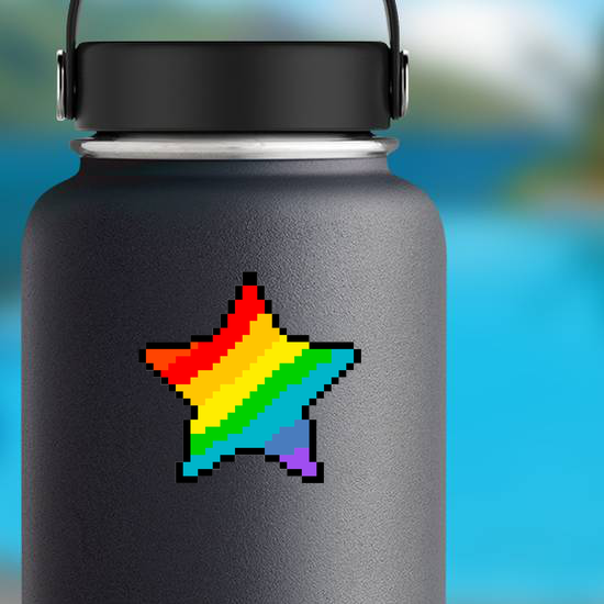 Pixel Art Rainbow Star Sticker