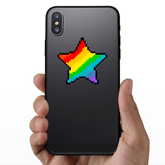 Pixel Art Rainbow Star Sticker