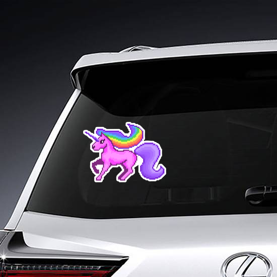 Pixel Art Rainbow Unicorn Sticker