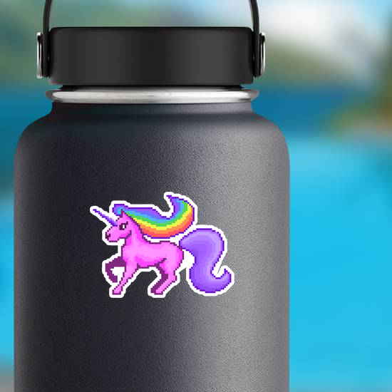 Pixel Art Rainbow Unicorn Sticker
