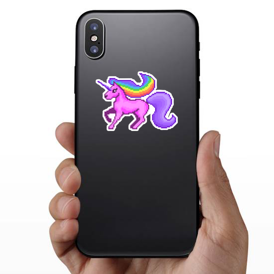 Pixel Art Rainbow Unicorn Sticker