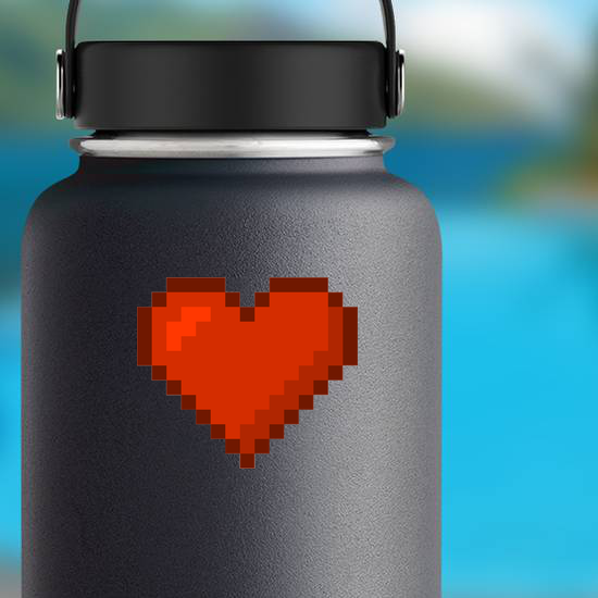 Pixel Art Red Heart Sticker