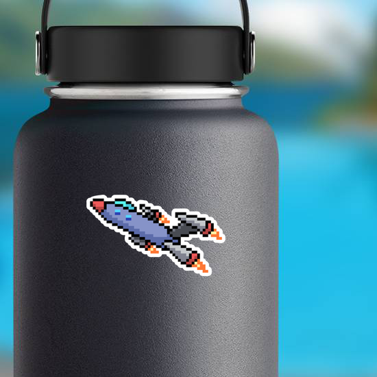 Pixel Art Rocket Jet Sticker