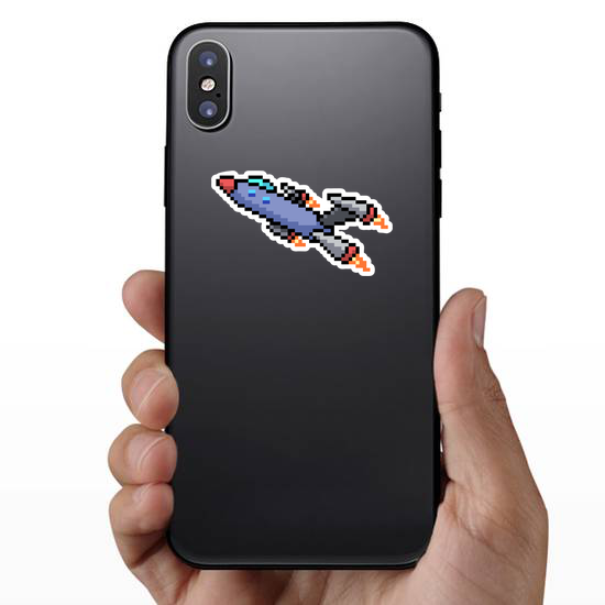 Pixel Art Rocket Jet Sticker
