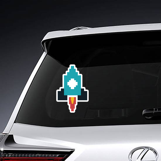 Pixel Art Rocket Sticker