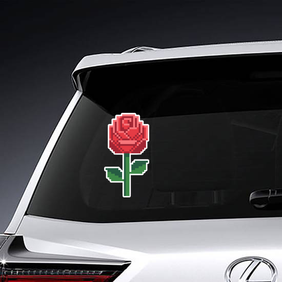 Pixel Art Rose Sticker